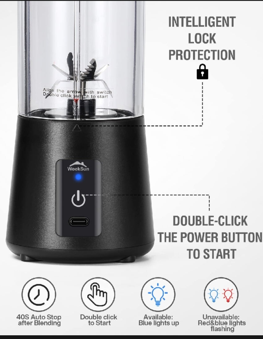 Mini Portable Usb Rechargeable Juicer Blender Mixer