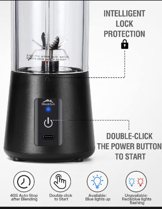 Mini Portable Usb Rechargeable Juicer Blender Mixer