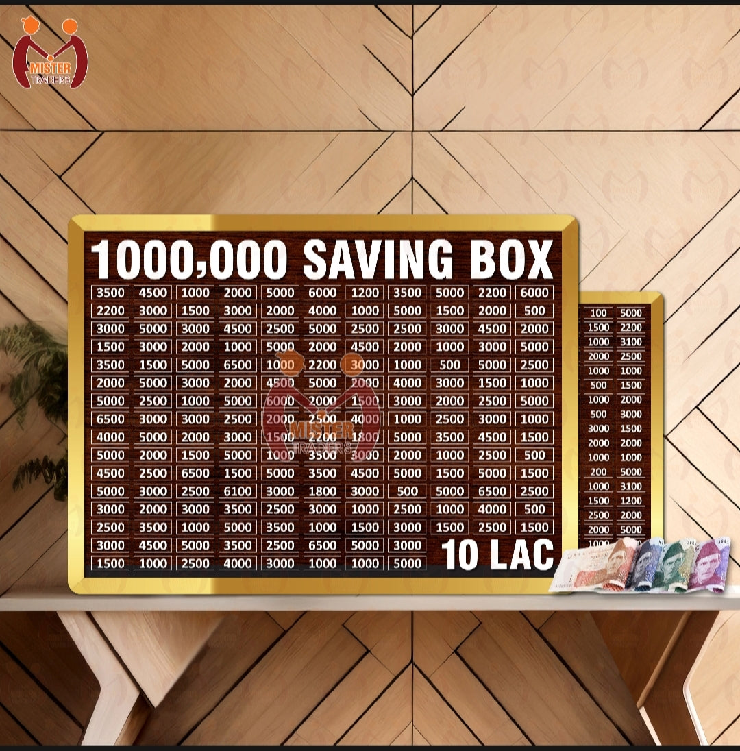 300,000 Saving Box - Wooden Money Saving Challenge Chart