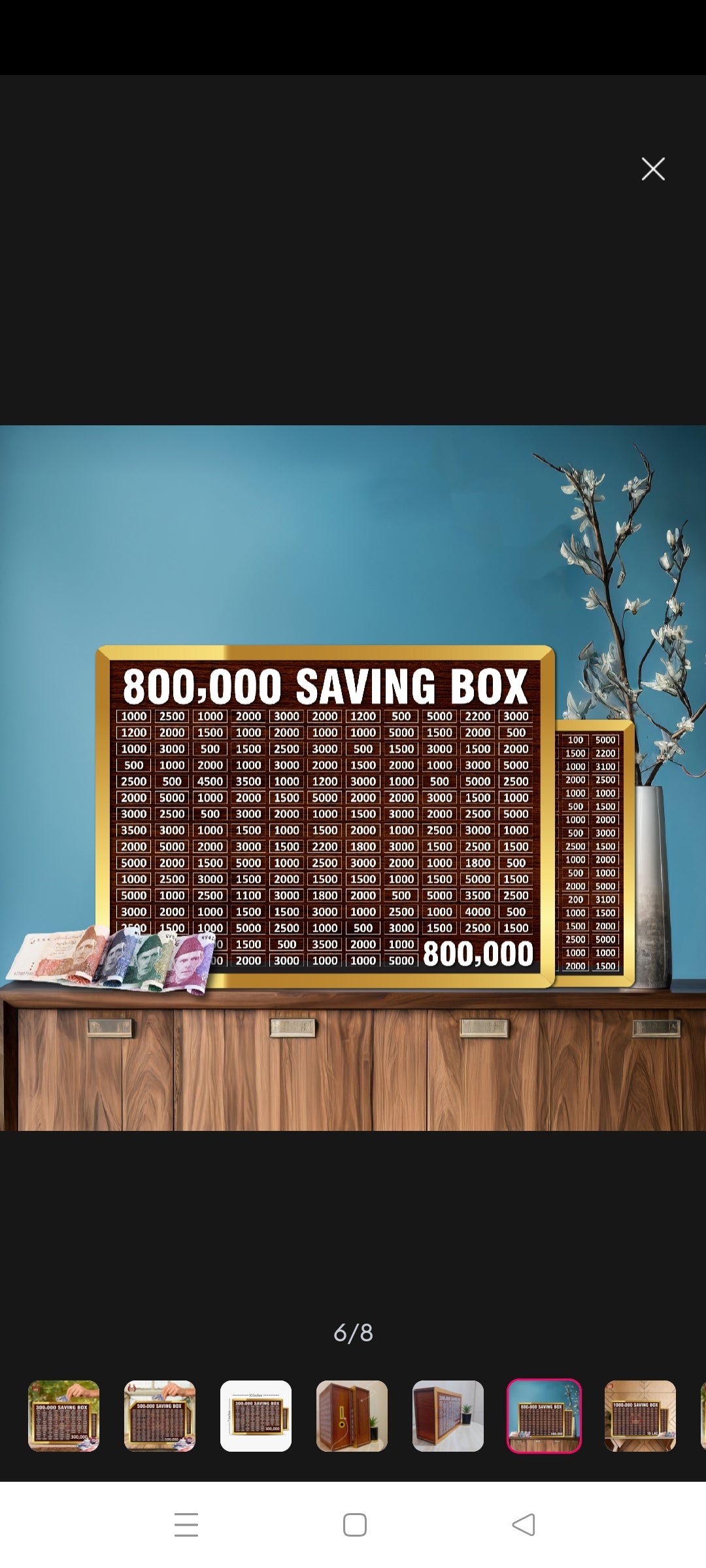 300,000 Saving Box - Wooden Money Saving Challenge Chart